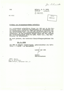 Stasi BStU 111 - Prüfung von Versagungsgründen Haftfälle