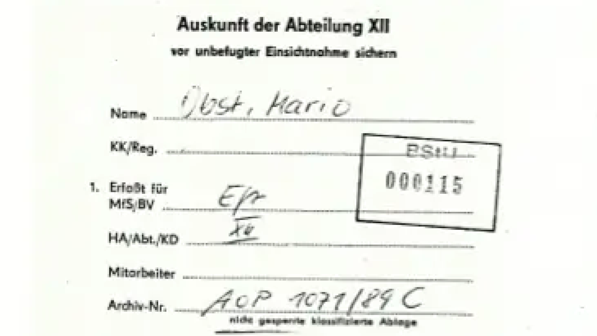 Wie die Stasi ihre Informationen verwaltete