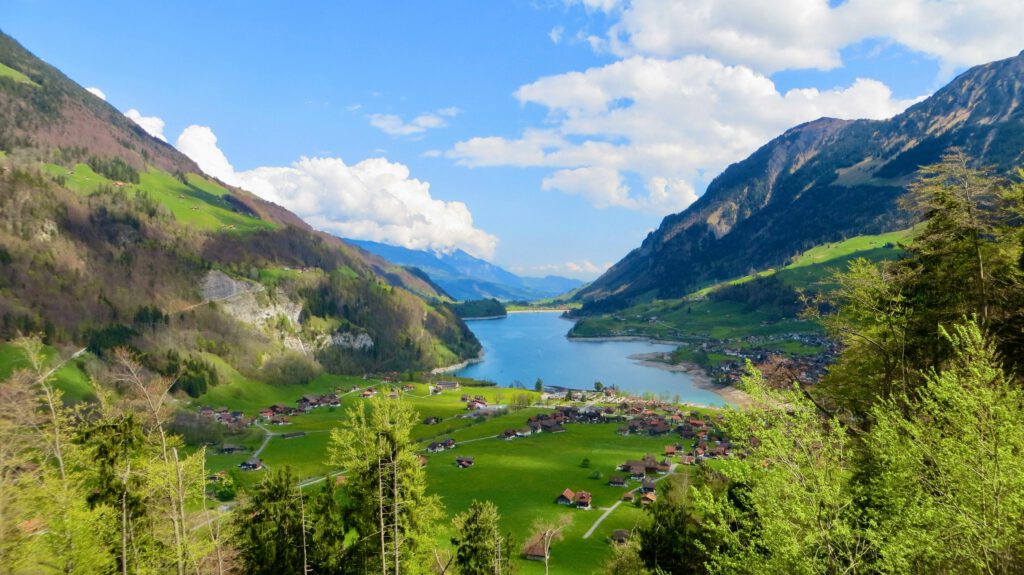 Lake in Valley in Switzerland